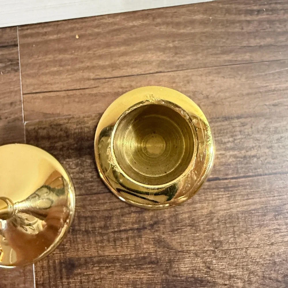 Solid Brass Taper Candle Holders (2) VTG 90s PartyLite Richmond Candlesticks - Picture 13 of 15